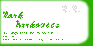 mark markovics business card